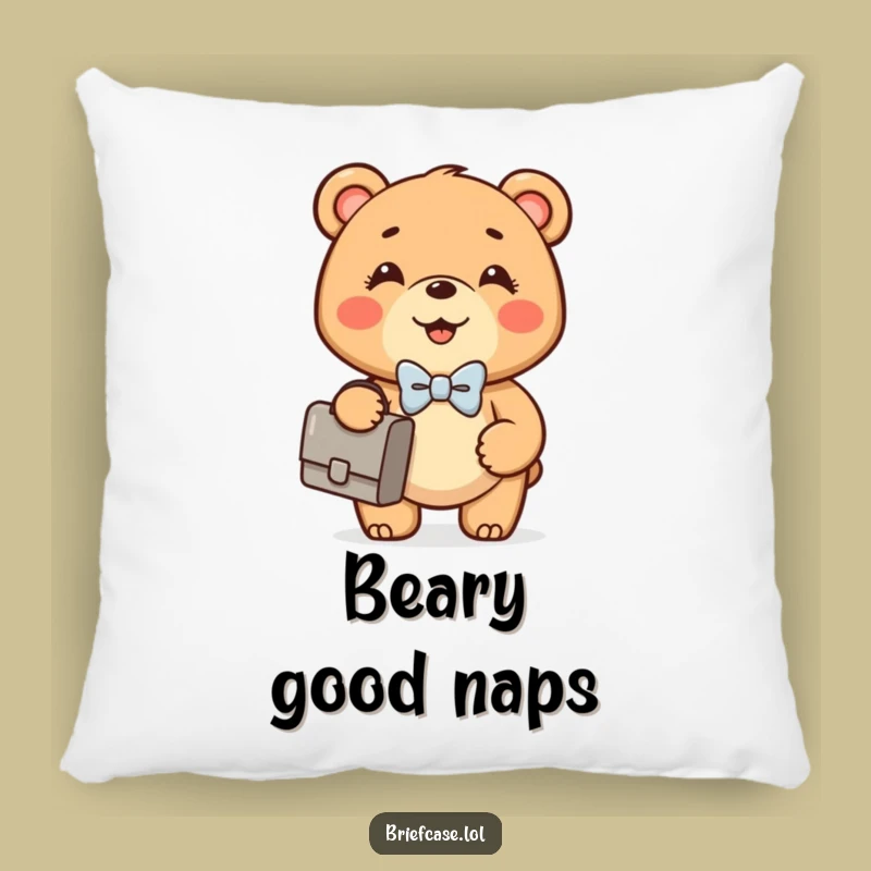 Funny Bear Cub Comfort Pillow: Soft Dapper Character Cushion, Perfect Funny Gift
