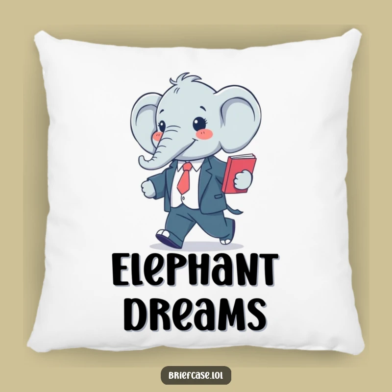 Funny Elephant Business Pillow: Stylized Striding Elephant Cushion, Soft Funny Gift