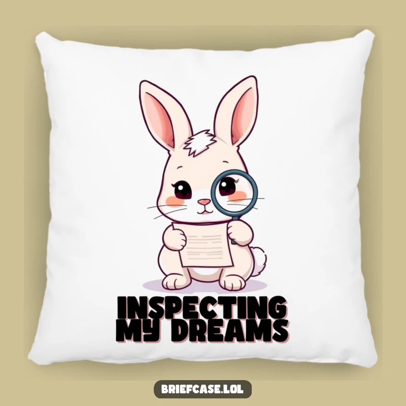 Funny Rabbit Investigator Pillow: Comfy & Hilarious Accent Gift!