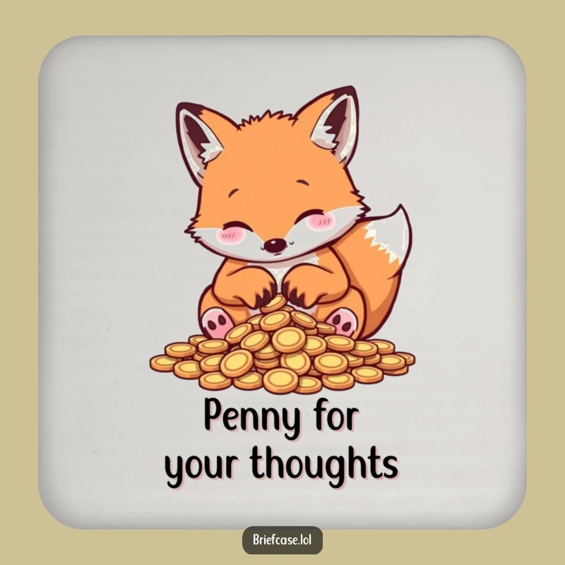 Funny Fox Coin Guard Coaster Set: Protect Surfaces with Humor!