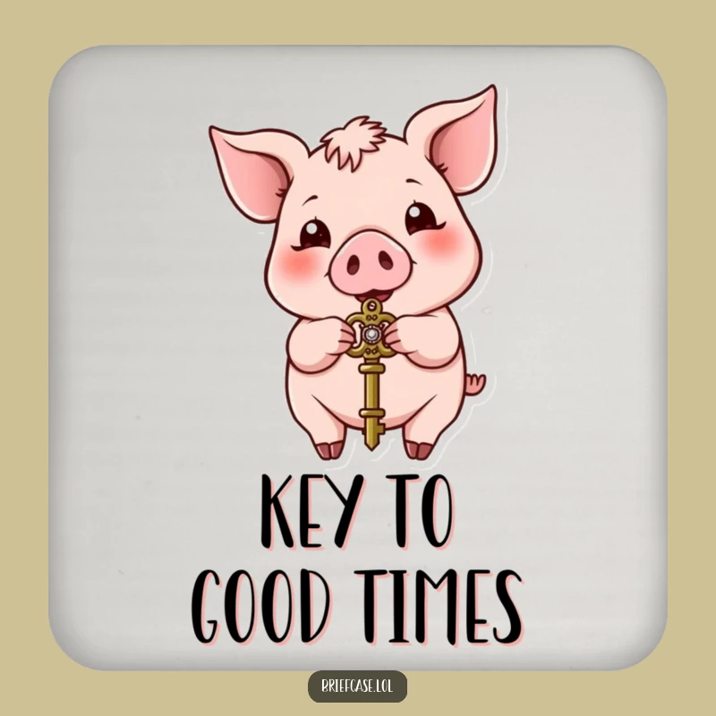 Funny Pig Key Holder Coaster Set: Protect Surfaces with Piggy Charm!