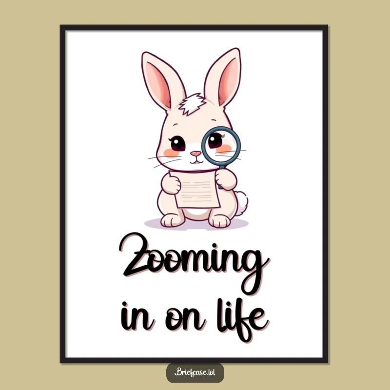 Funny Rabbit Detective Poster: Hilarious Wall Art for the Inquisitive!