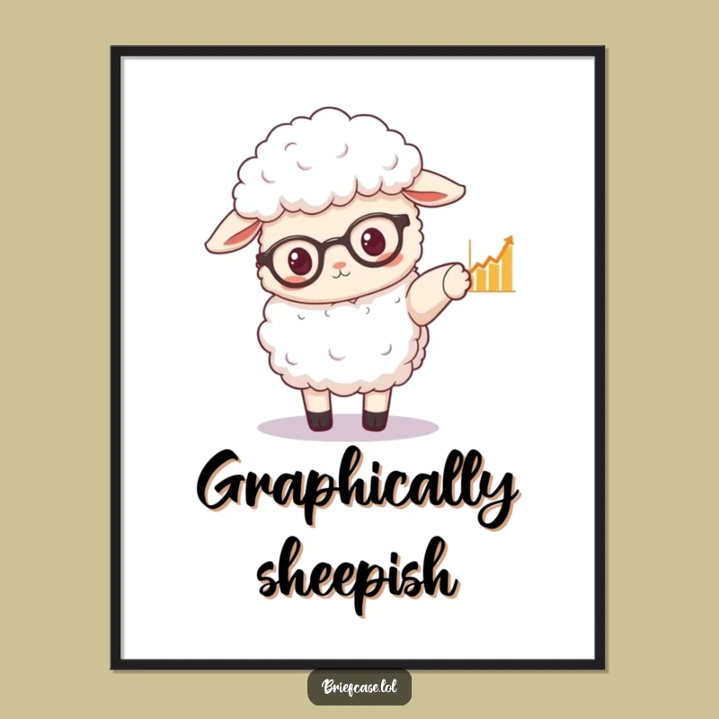 Funny Sheep Analyst Poster - Smart Animal Wall Art, Hilarious Decor Gift
