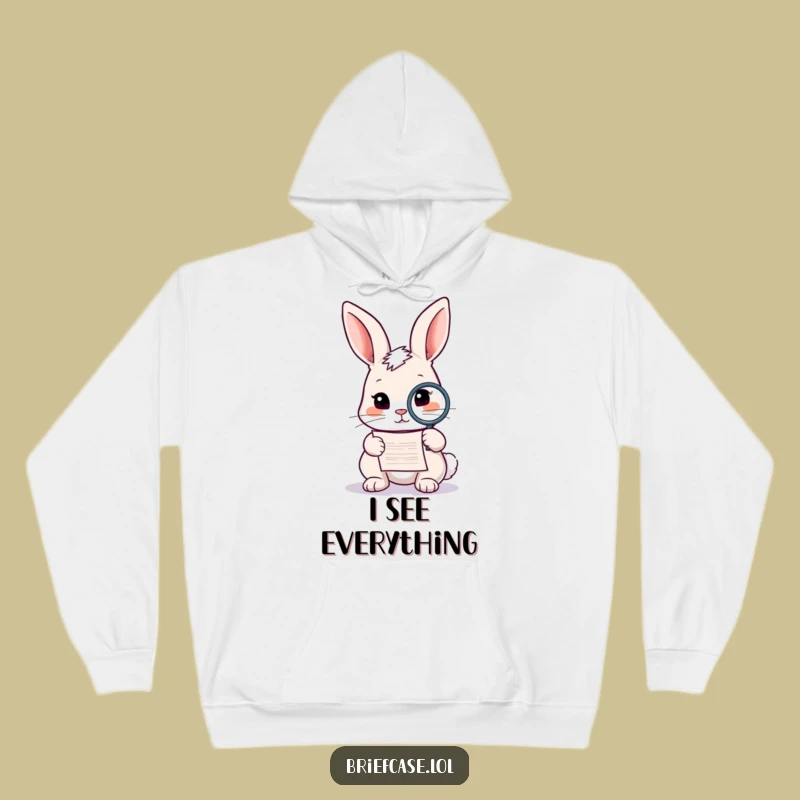 Cozy Funny Rabbit Investigator Hoodie: Warm & Hilarious Gift!