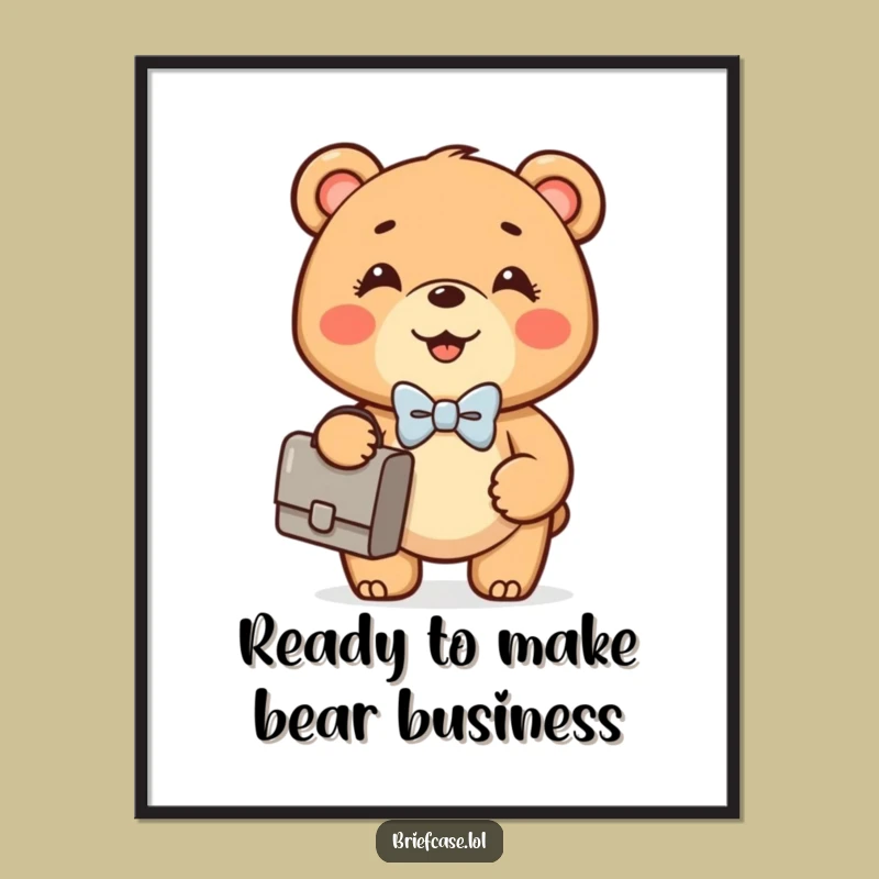 Funny Free Printable Wall Art: Dapper Bear Business, DIY Downloadable Decor!