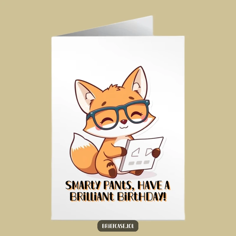 Free Printable Birthday Card: Funny Fox Studying Chart, a Smart & Hilarious Downloadable Gift