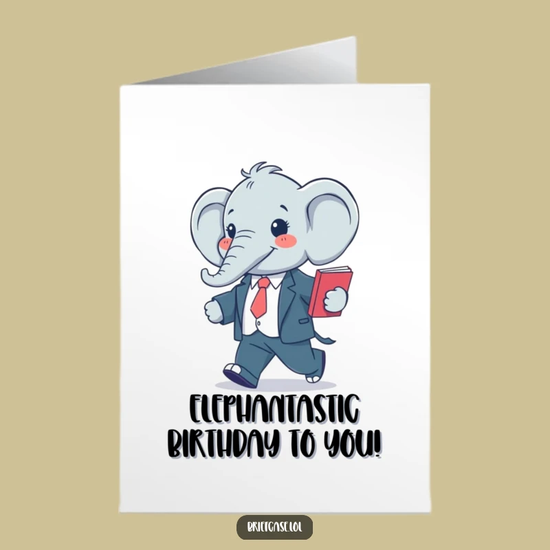 Free Printable Elephant Birthday Card: Funny Business Humor Downloadable Gift