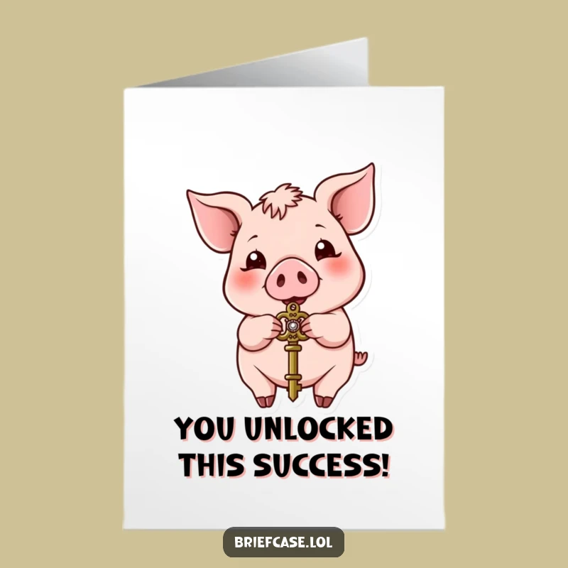 Free Printable Pig Congratulations Card: Unlock Success with a Humorous Downloadable Gift