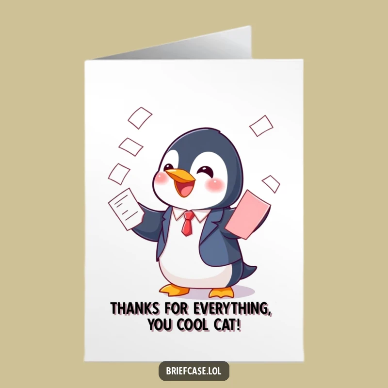Free Printable Penguin Card - Thank You from a Balanced Buddy!