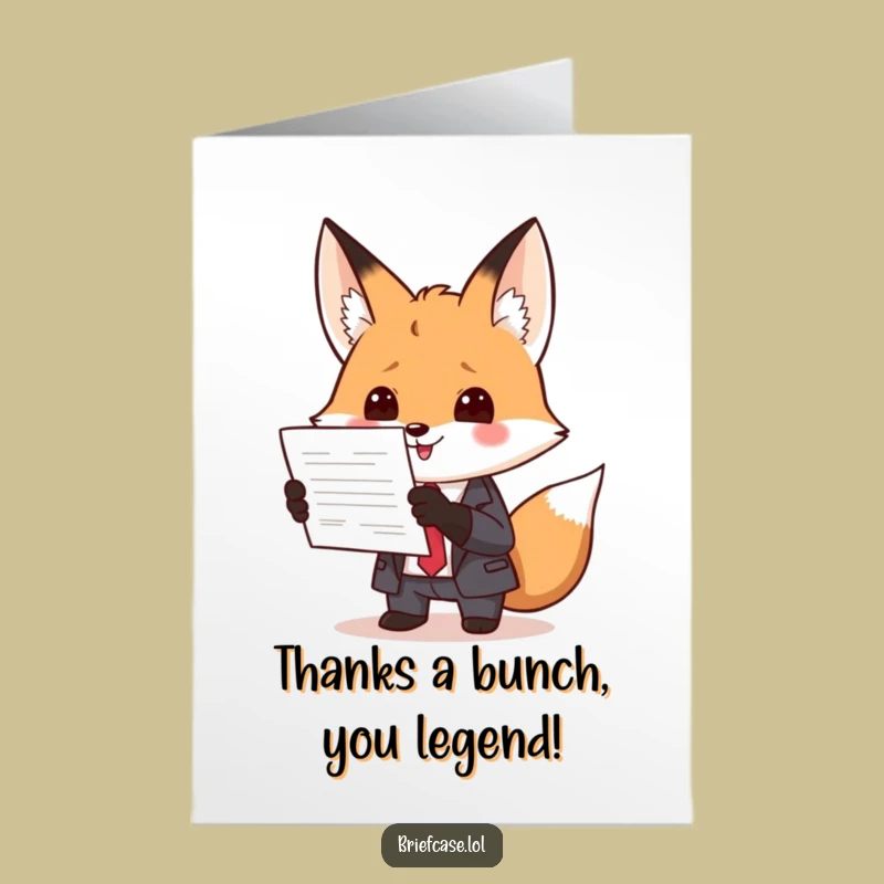 Free Printable Fox Business Card - Express Gratitude with a Laugh