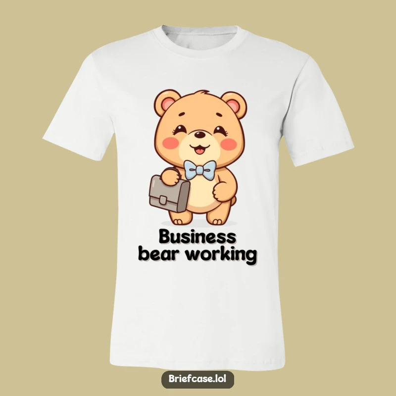 Funny Bear Cub Biz Tee: Dapper Smiling Cub Shirt, Ideal Funny Gift