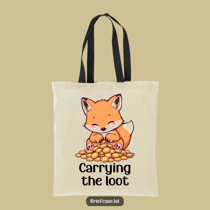 Funny Fox Coin Collector's Tote Bag: Carry Your Laughs in Style!